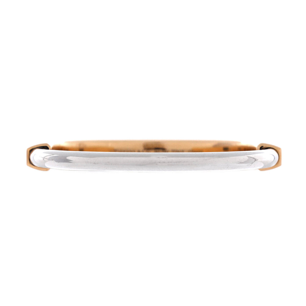 Tiffany & Co. Lock Bangle Bracelet 18K Rose Gold and 18K White Gold